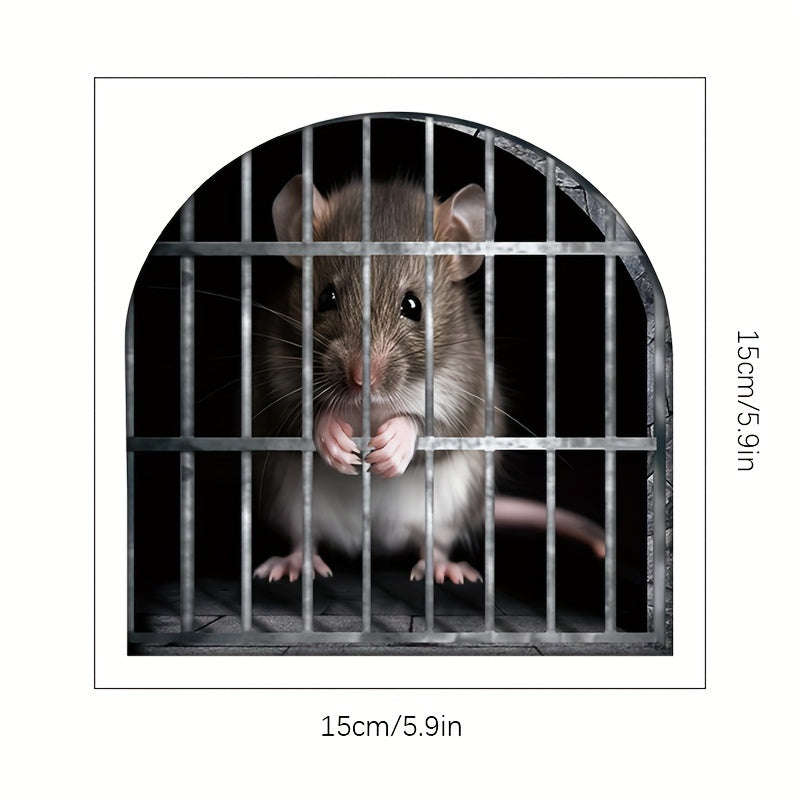 1pc Cute 3D Mouse Hole Sticker