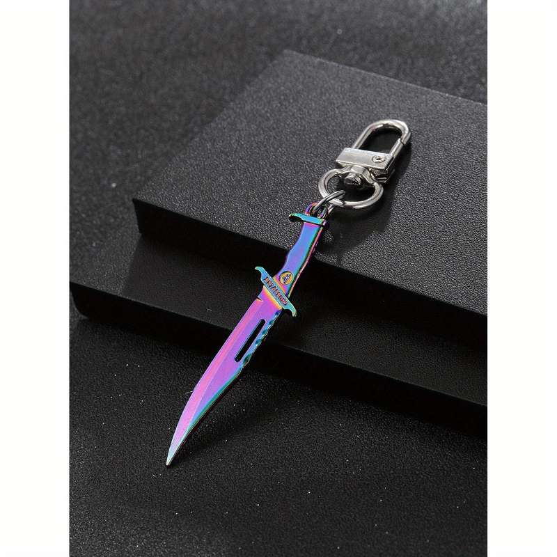 Metal Knife Model Keychain