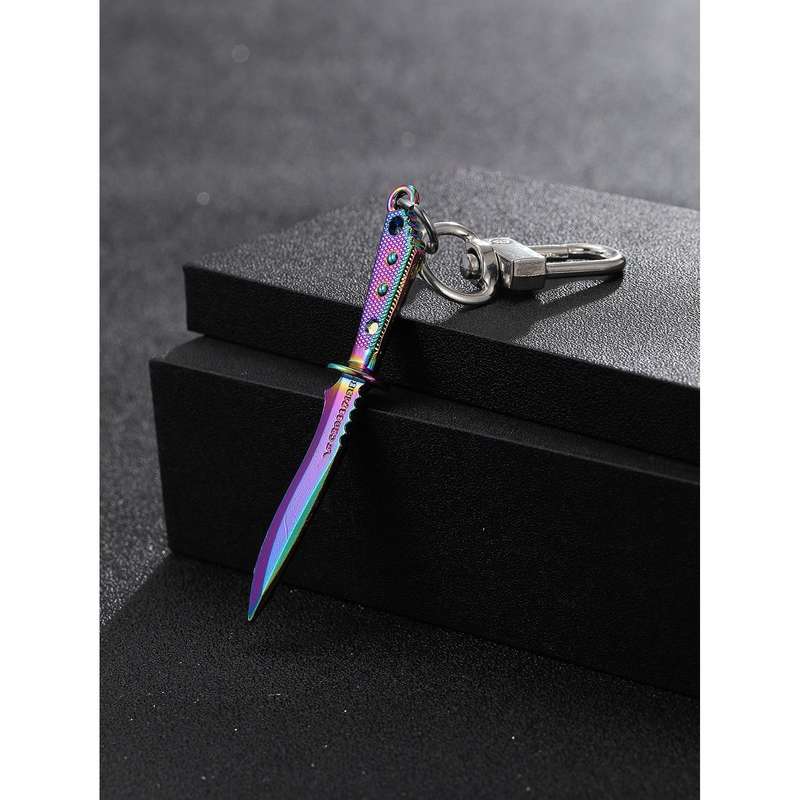 Metal Knife Model Keychain