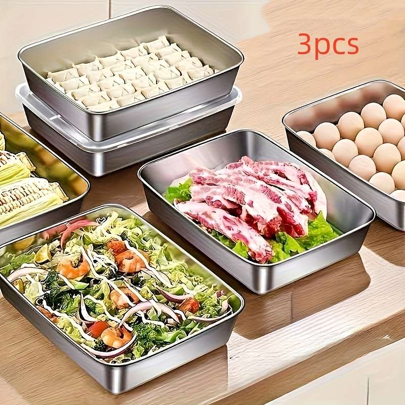 3pcs Set Stainless Steel Food Storage Suit