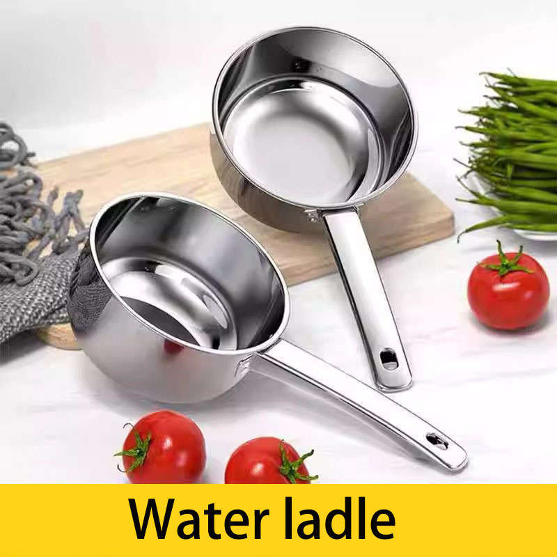 2025 New Household Kitchen Flat Bottom Water Ladle