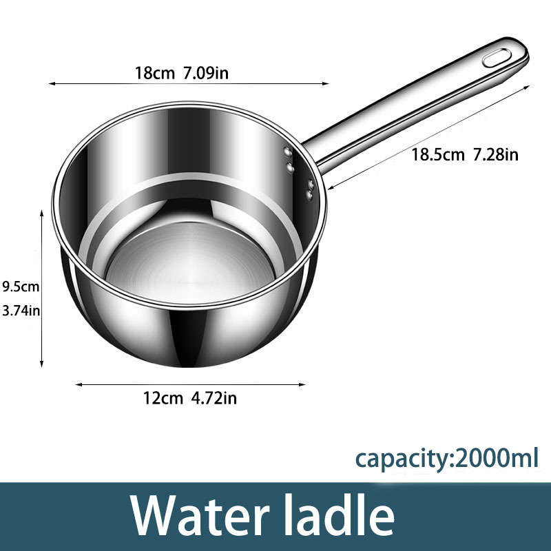 2025 New Household Kitchen Flat Bottom Water Ladle