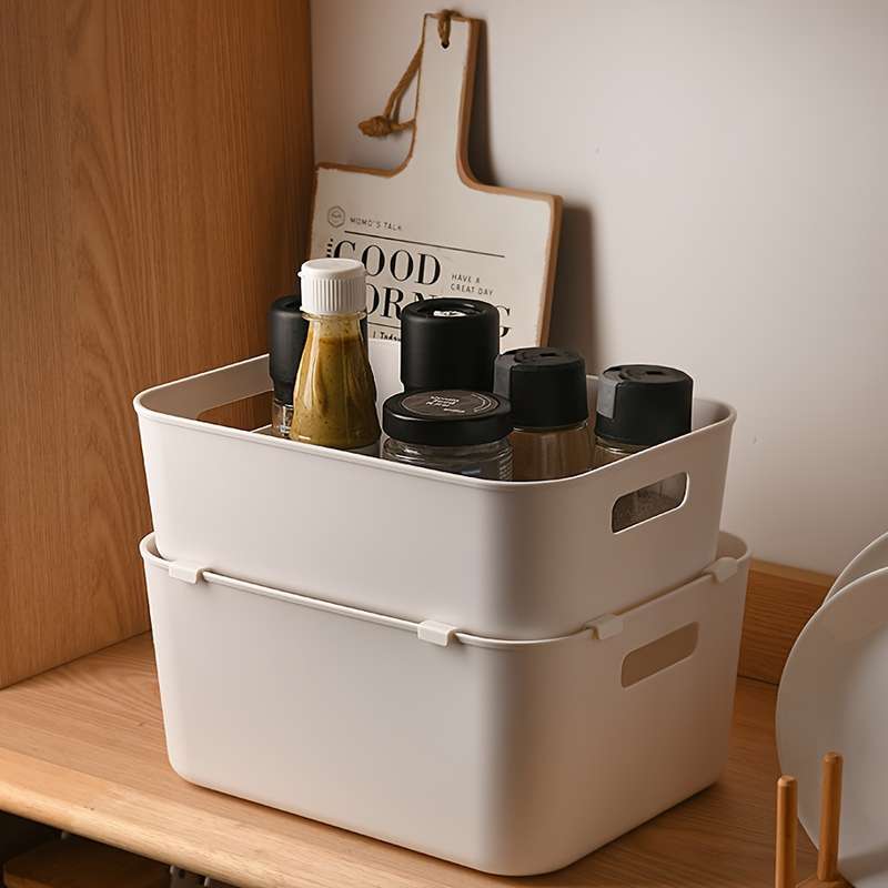 2-Pack Stackable Plastic Storage Bins