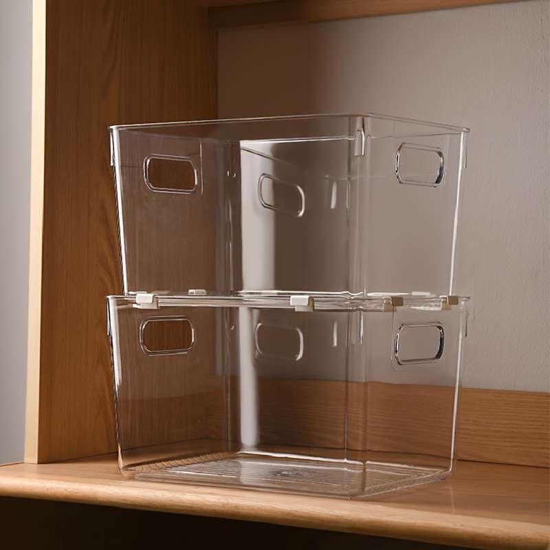 2-Pack Stackable Plastic Storage Bins