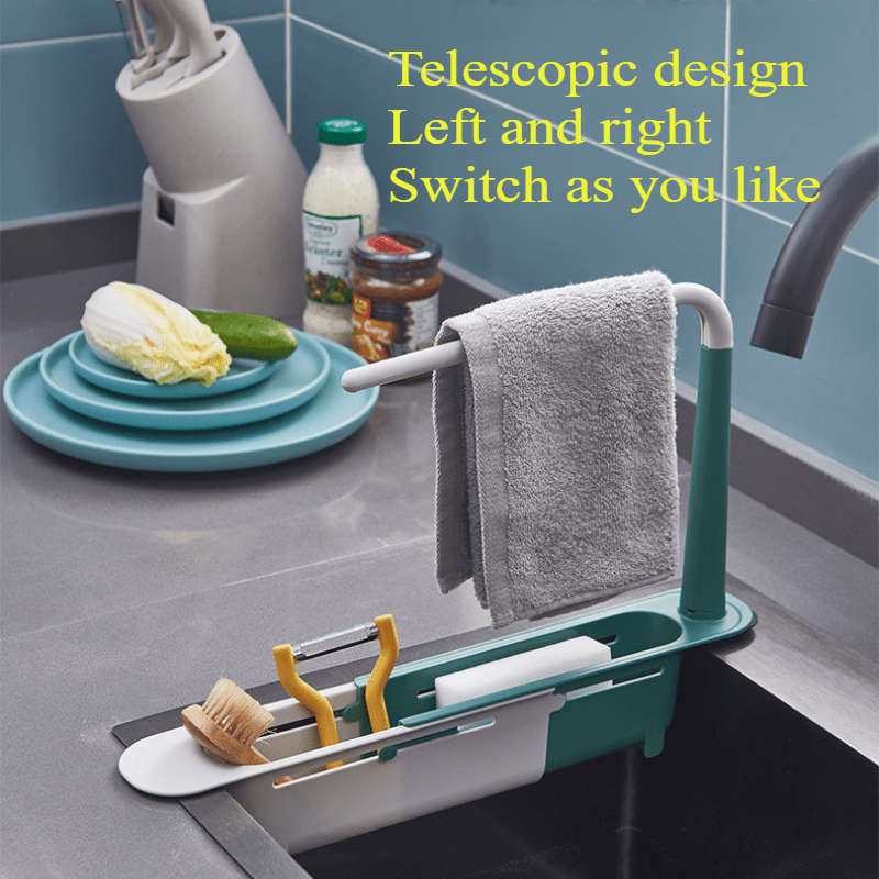 1pc Expandable Kitchen Sink Caddy Organizer
