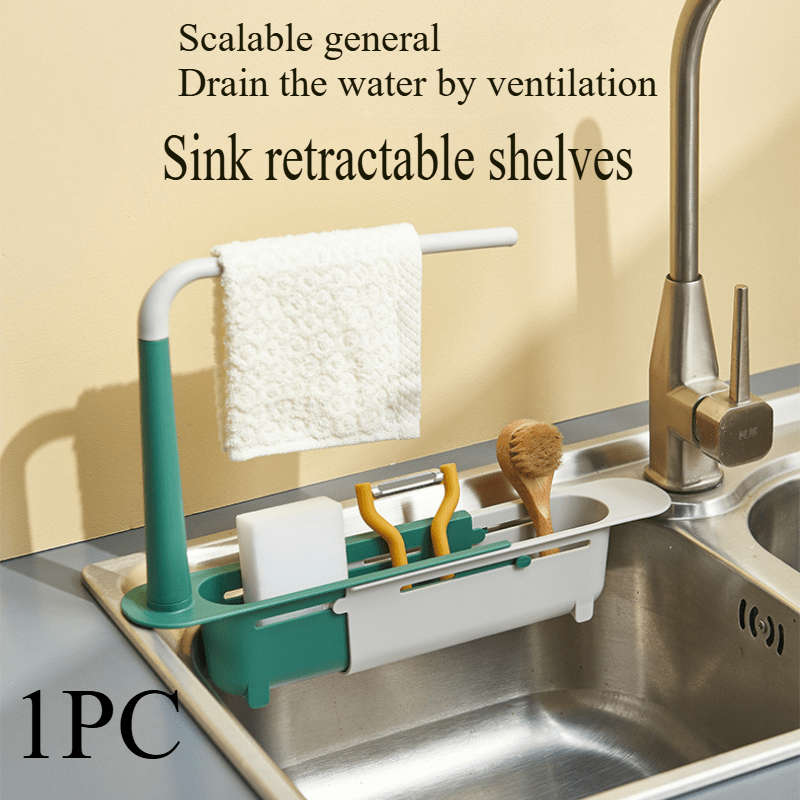 1pc Expandable Kitchen Sink Caddy Organizer