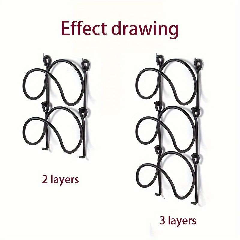 Space-Saving 2-Tier Black Metal Wall Shelf Set
