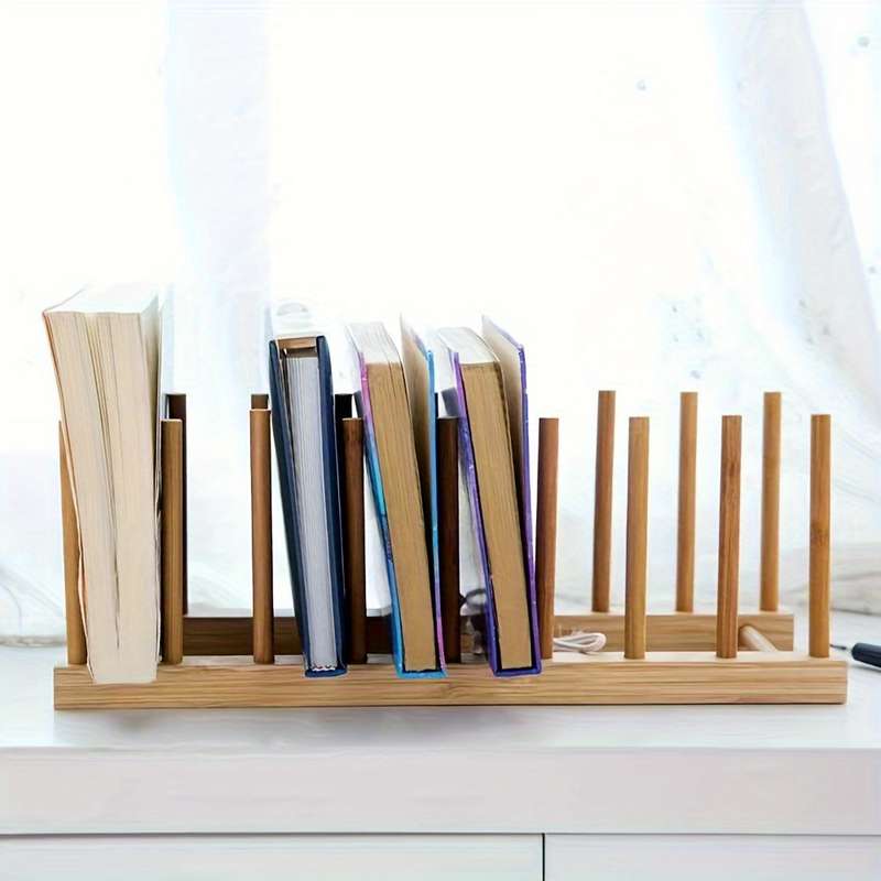 Wooden Bookshelf Organizer
