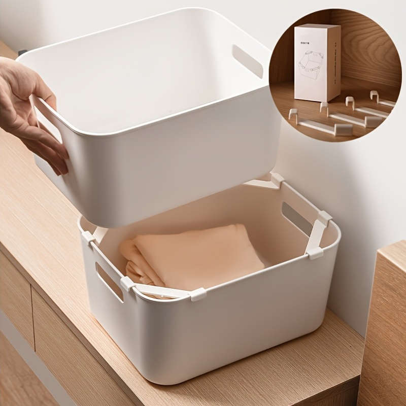 Storage Boxes With Stacking Clips For Cabinets
