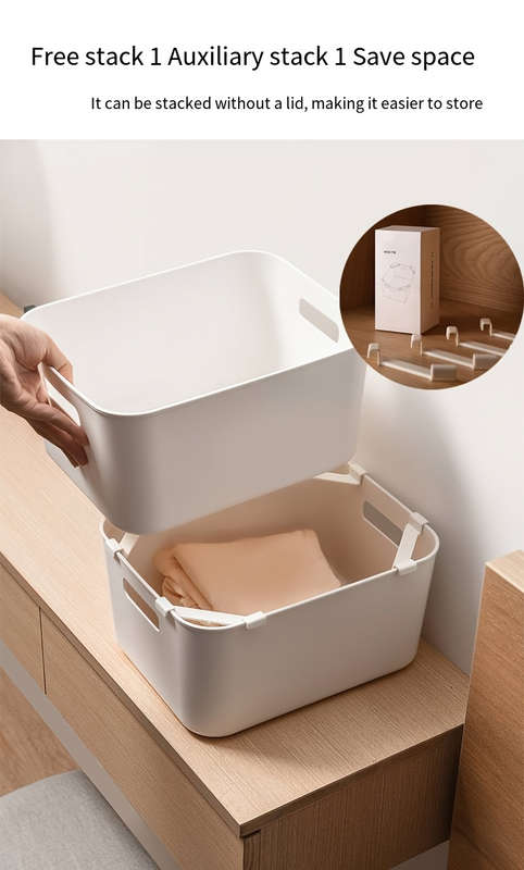 Storage Boxes With Stacking Clips For Cabinets
