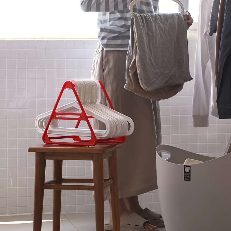 1pc Plastic Hanging Clothes Hanger Organizer Rack