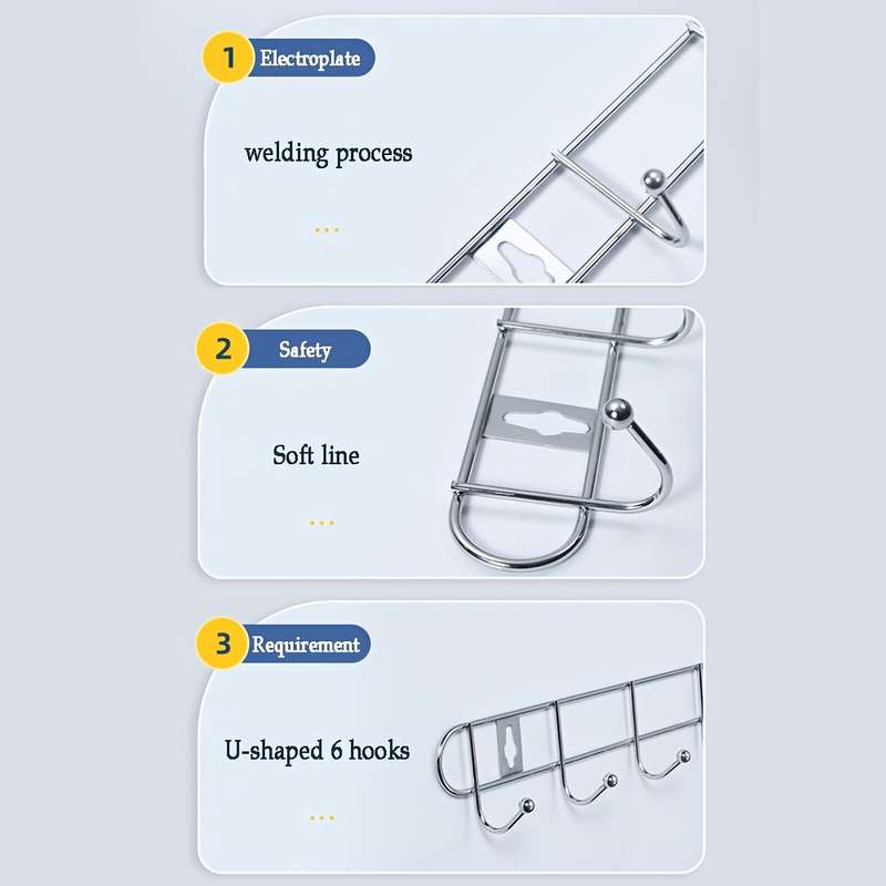 Modern Metal Wall Mount Hanging Rod