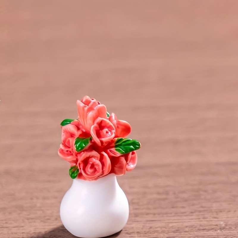 Art Deco Resin Flower Bouquet Vase Figurine