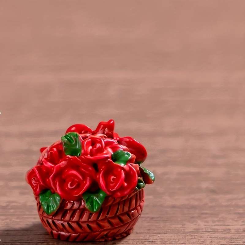 Art Deco Resin Flower Bouquet Vase Figurine