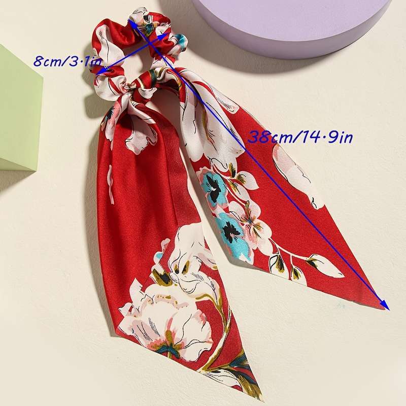 4-Pack Elegant Floral Print Scarf Headbands