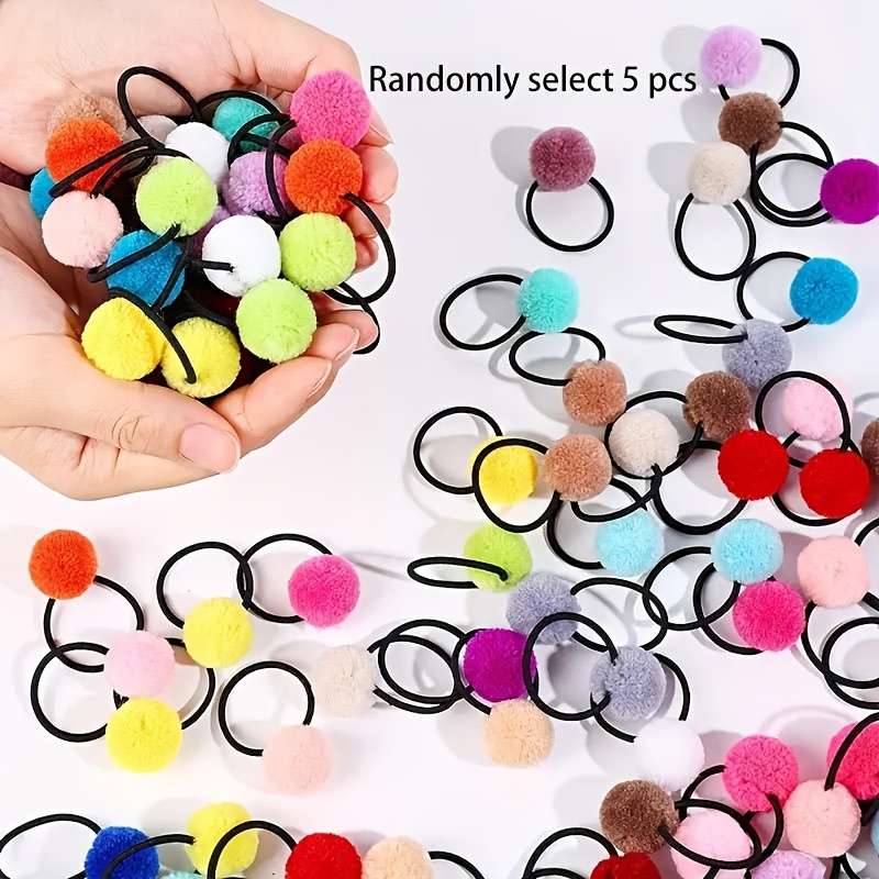 1pcs of Cute Pom-Pom Hair Ties