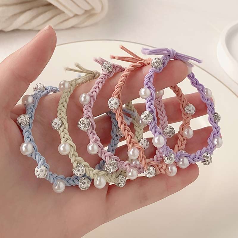 5pcs Mixed Color Elastic Hair