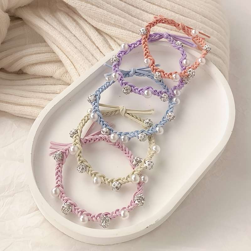 5pcs Mixed Color Elastic Hair