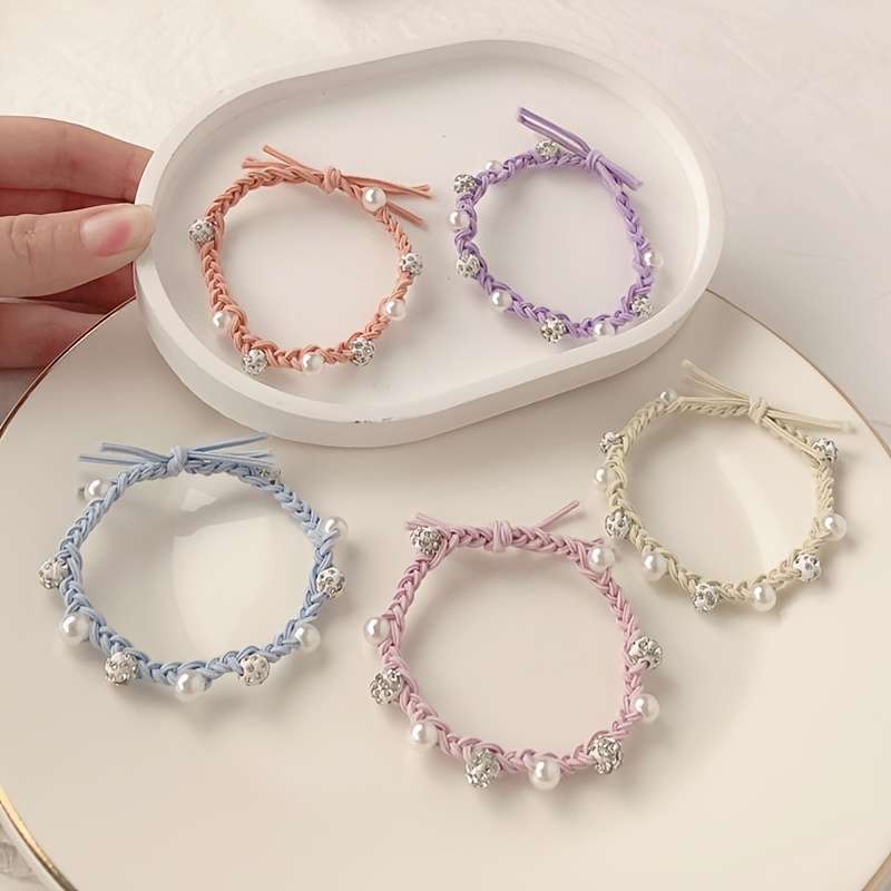 5pcs Mixed Color Elastic Hair