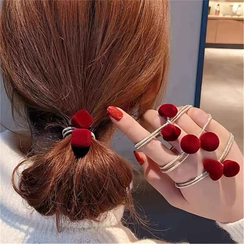 4pcs Elegant Velvet Hair Ties Set