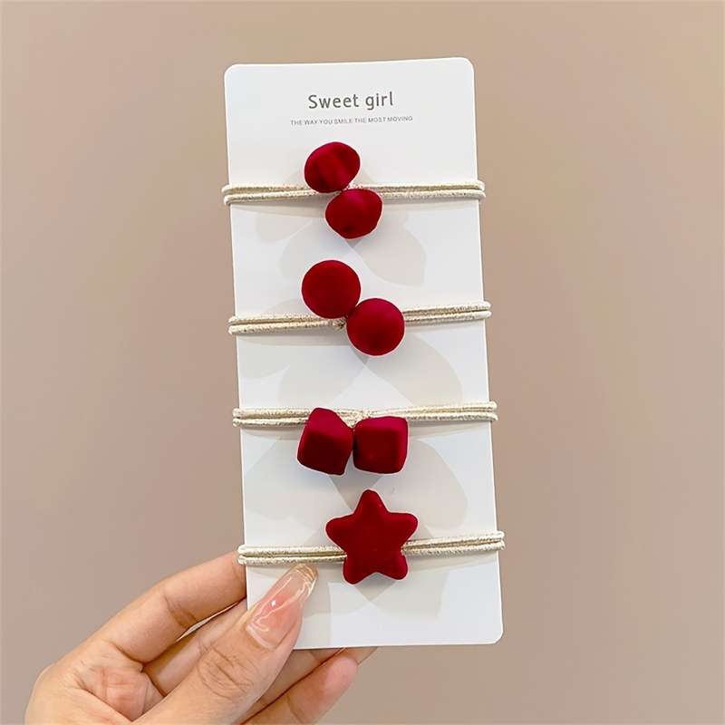 4pcs Elegant Velvet Hair Ties Set