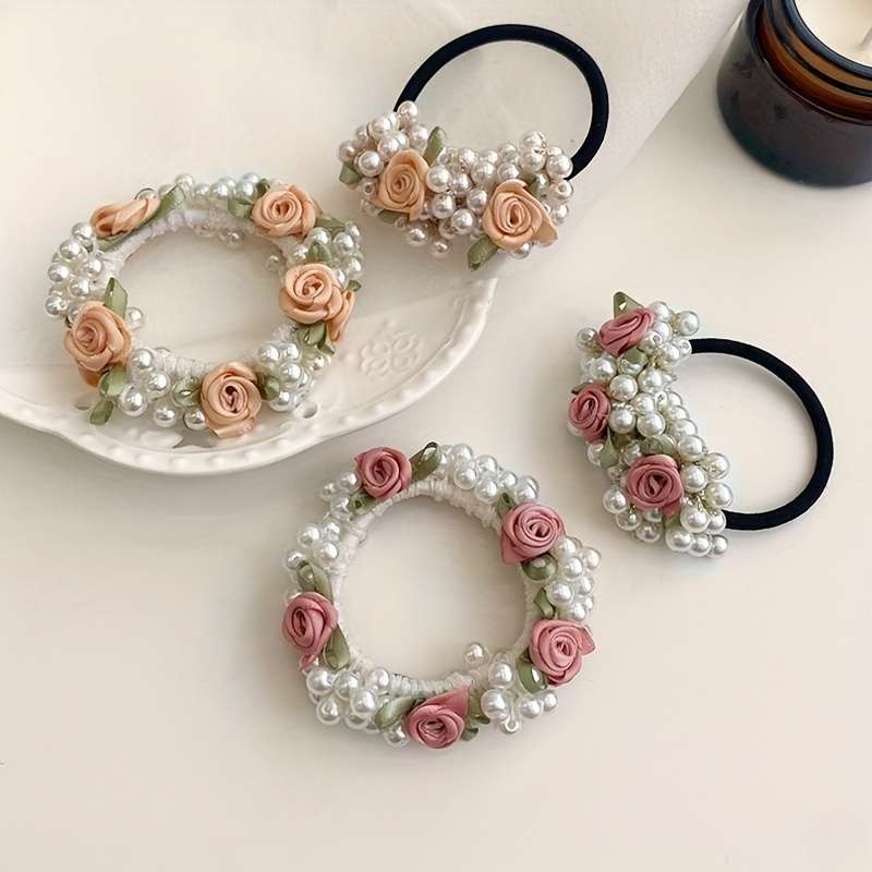 Elegant Rose & Faux Pearl Hair