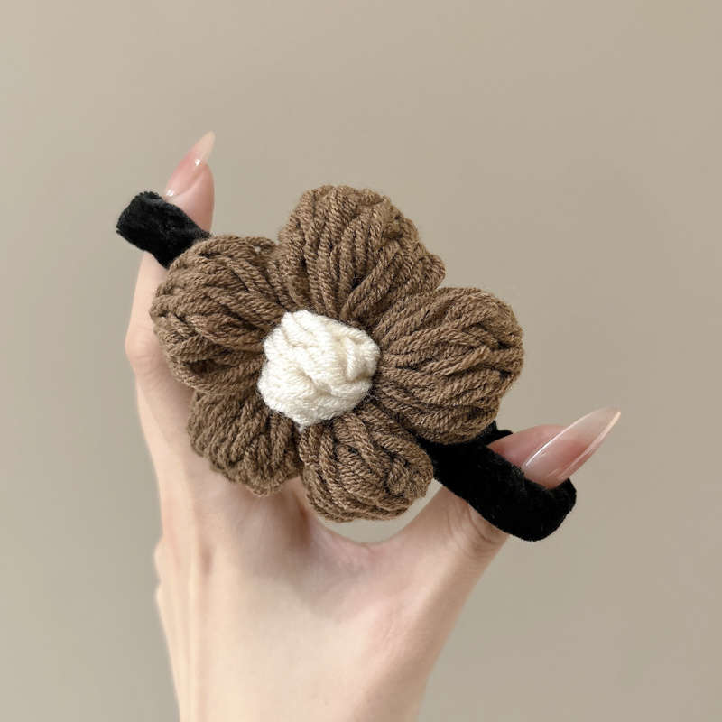 Sweet Cute Knitted Flower Hair