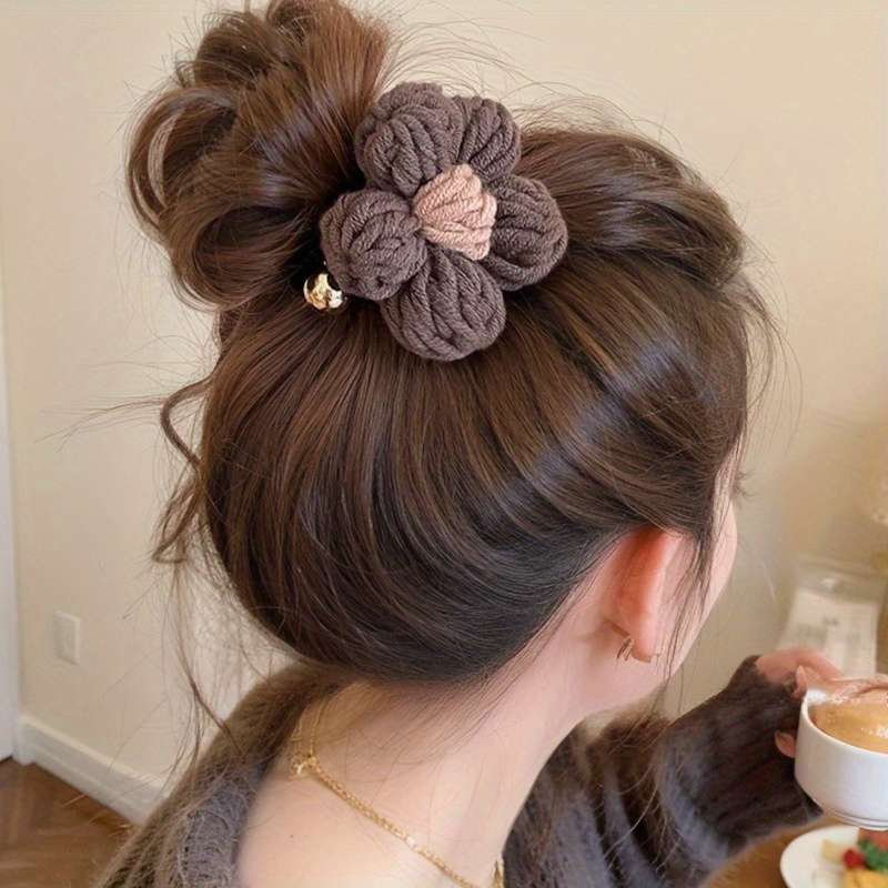Sweet Cute Knitted Flower Hair