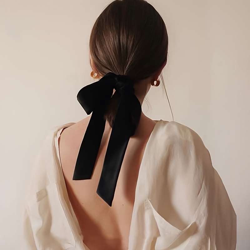 Elegant Black Velvet Bow Hair
