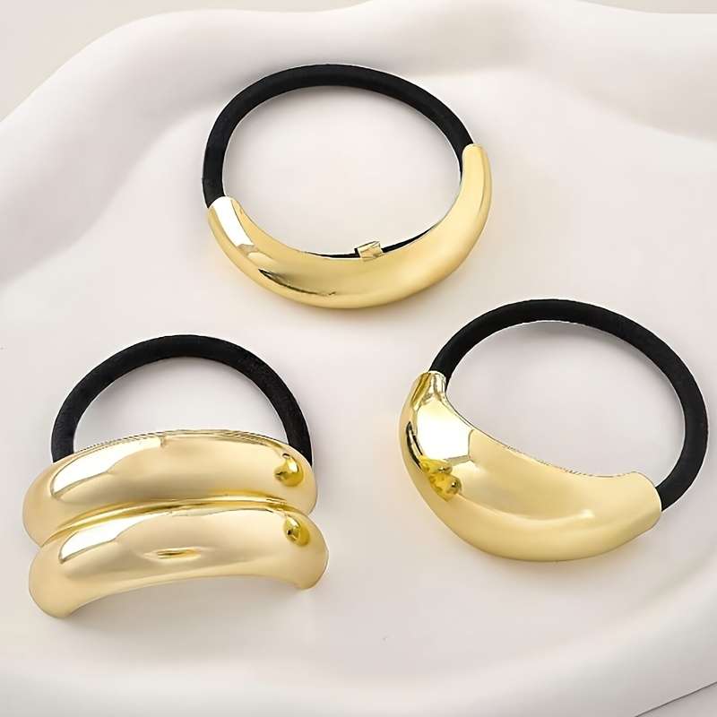 Golden Arc Elastic Hair Ties
