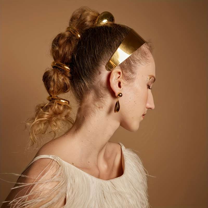 Golden Arc Elastic Hair Ties
