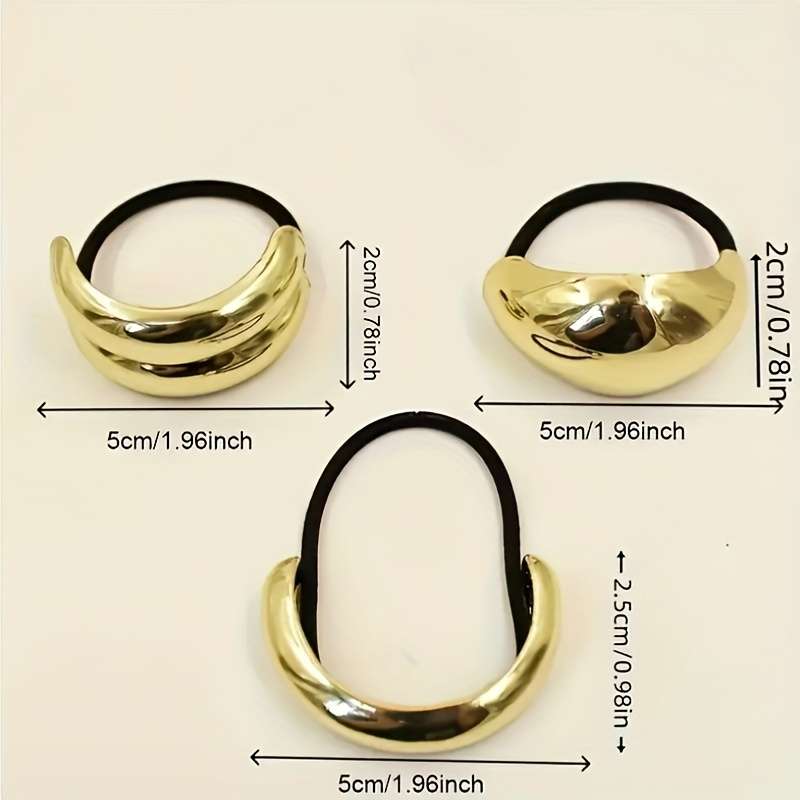 Golden Arc Elastic Hair Ties