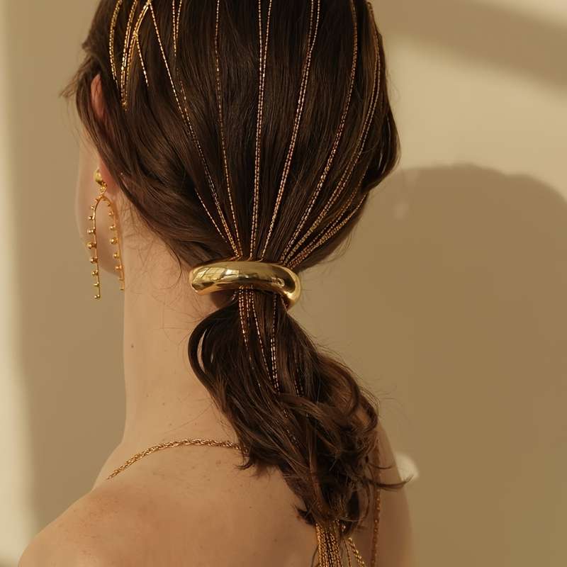 Golden Arc Elastic Hair Ties