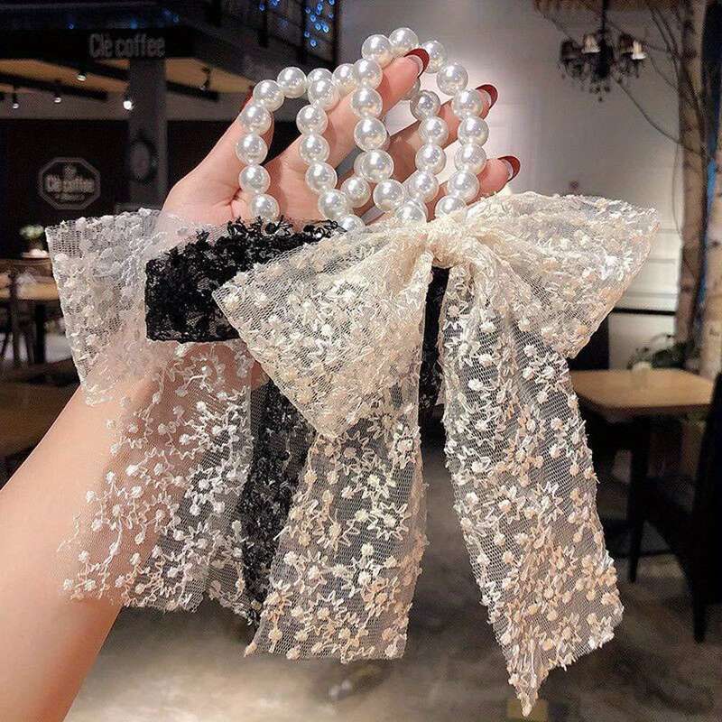 2pcs Elegant Lace Bow Hair Ties for Women