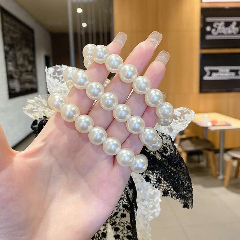 2pcs Elegant Lace Bow Hair Ties for Women
