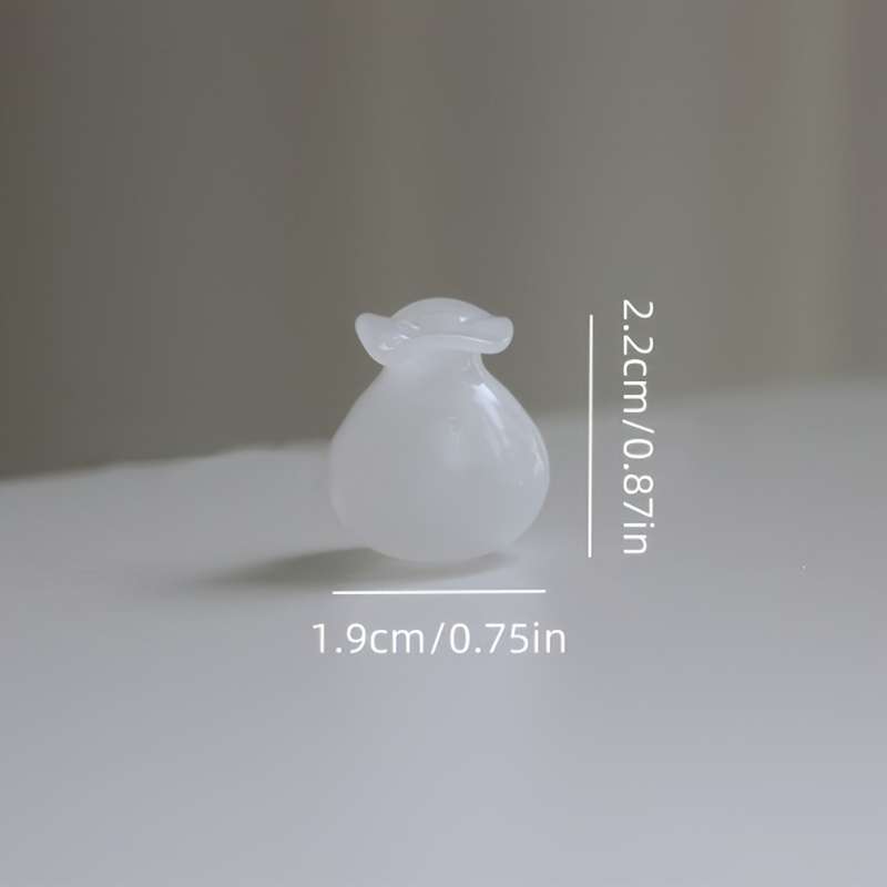 Set of Two Small Black And White Glass Vases