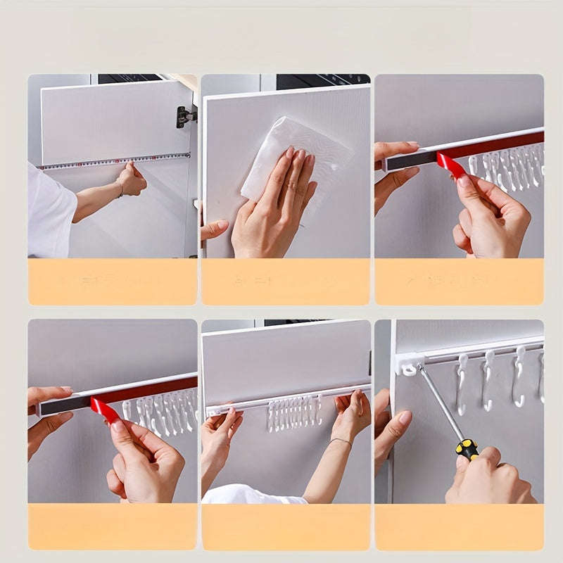 Adjustable Wall Mount Hook Rack