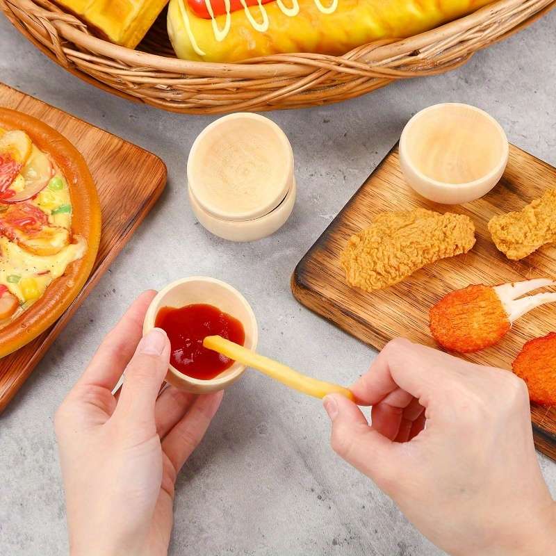 2pcs Boho Style Unfinished Wooden Bowls Set