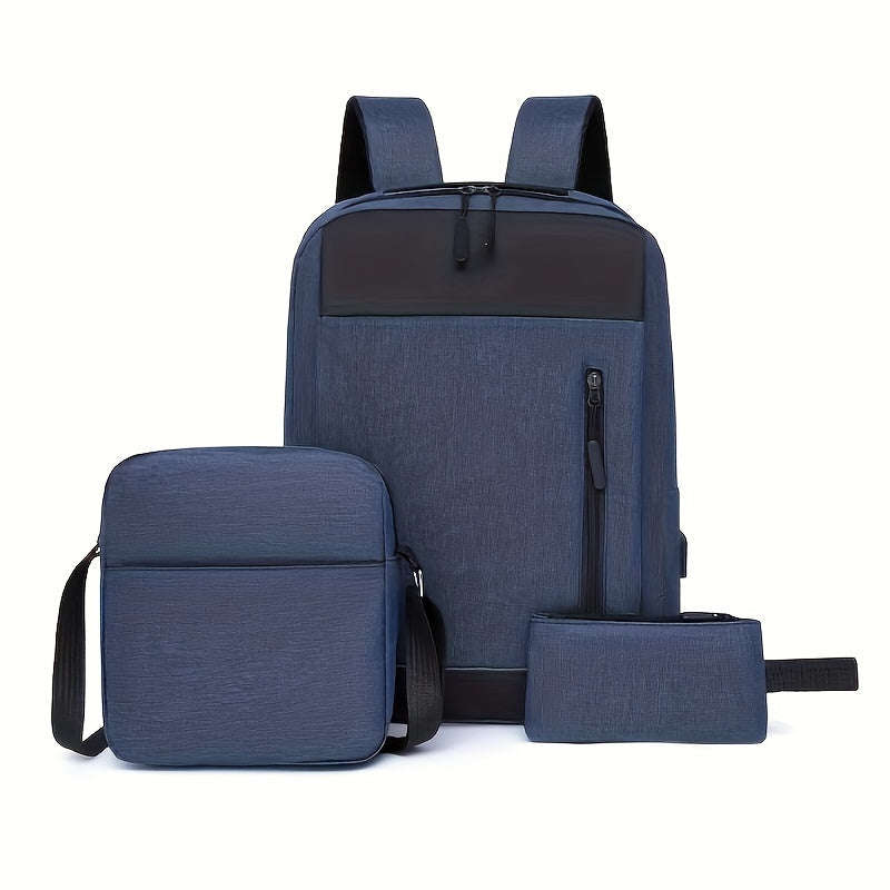 2-Piece Men's Simple Business Backpack Set