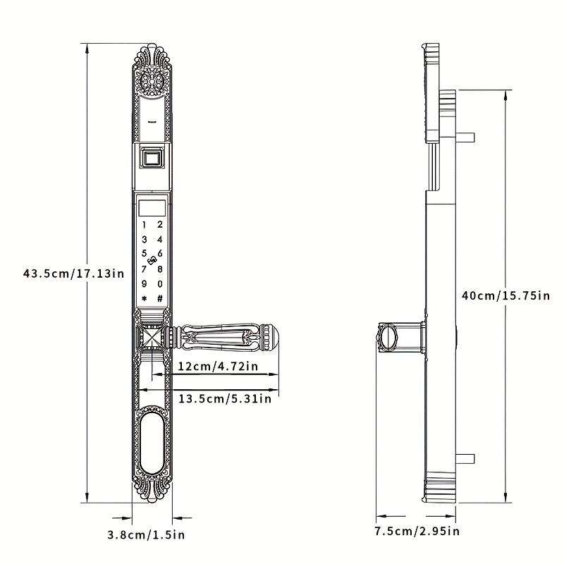1pc European Garden Door Smart Fingerprint Lock