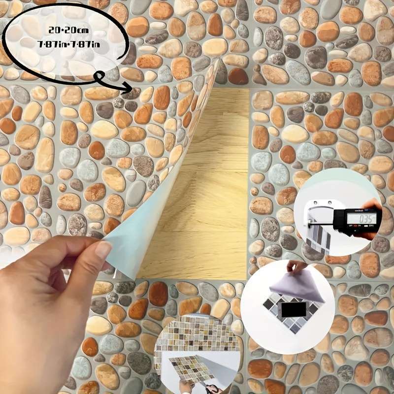 24 PCS Self-adhesive Marble Wall Stickers