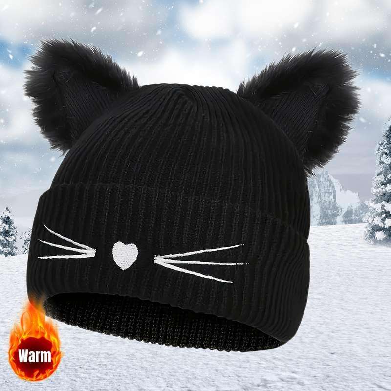 1pcs Women's Cute Cat Ear Knitted Hat