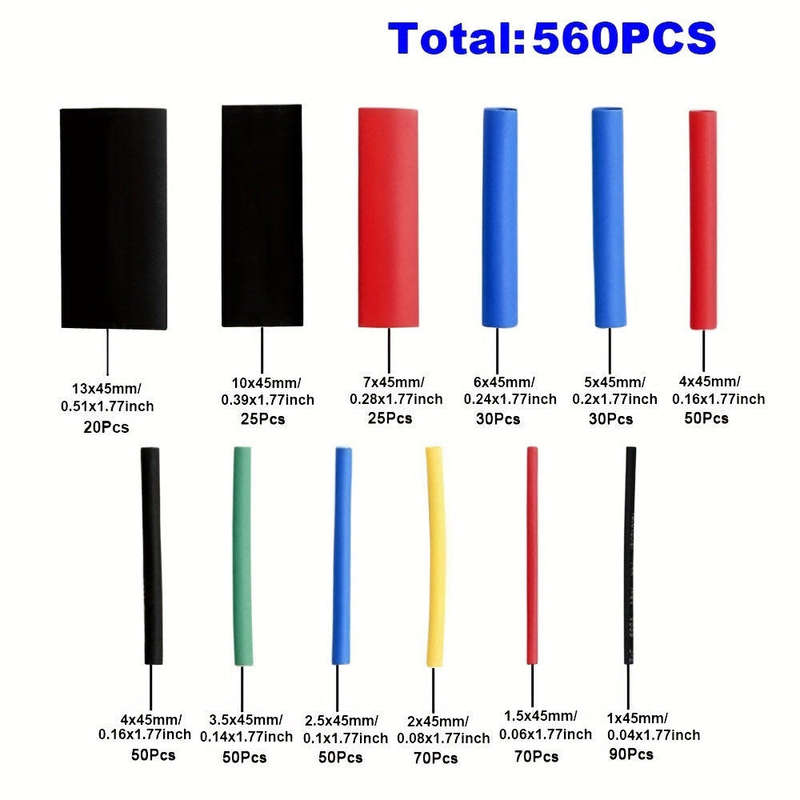 164pcs Heat Shrink Tubing