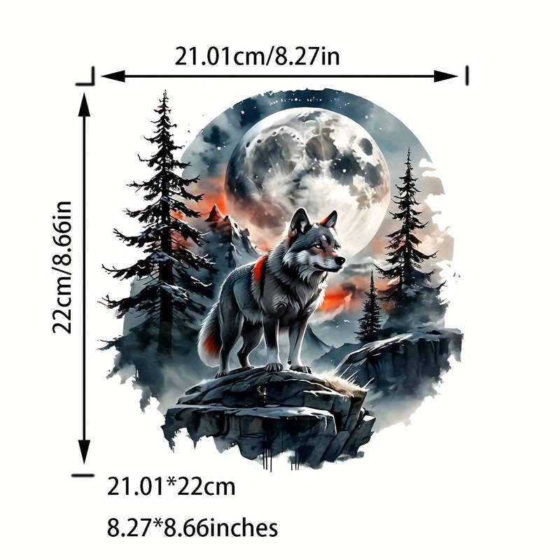 2 Pieces Wolf Thermally Conductive Vinyl Patch Stickers