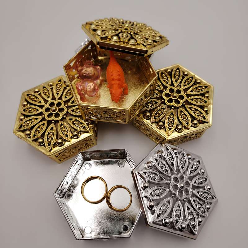 1pc Contemporary Hexagonal Jewelry Box