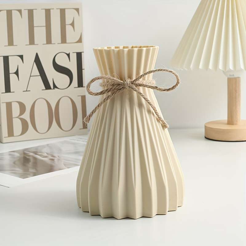 Boho-Chic Striped Plastic Vase