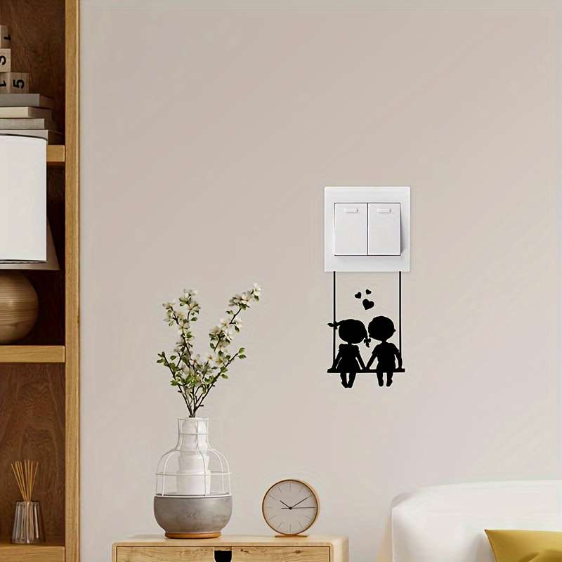 Romantic Couple Silhouette Light for Switch Wall Sticker