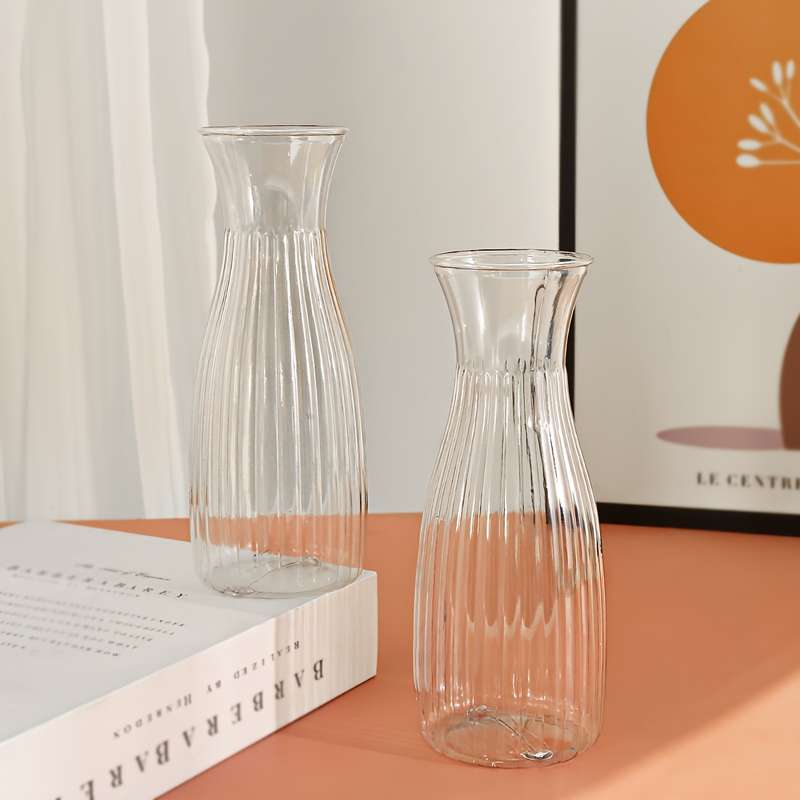 Vintage-Inspired Striped Plastic Flower Vase