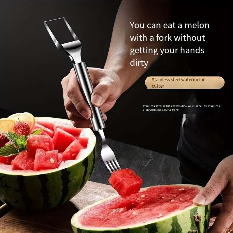 A Watermelon Cutting Tool With Double Stainless Steel Heads