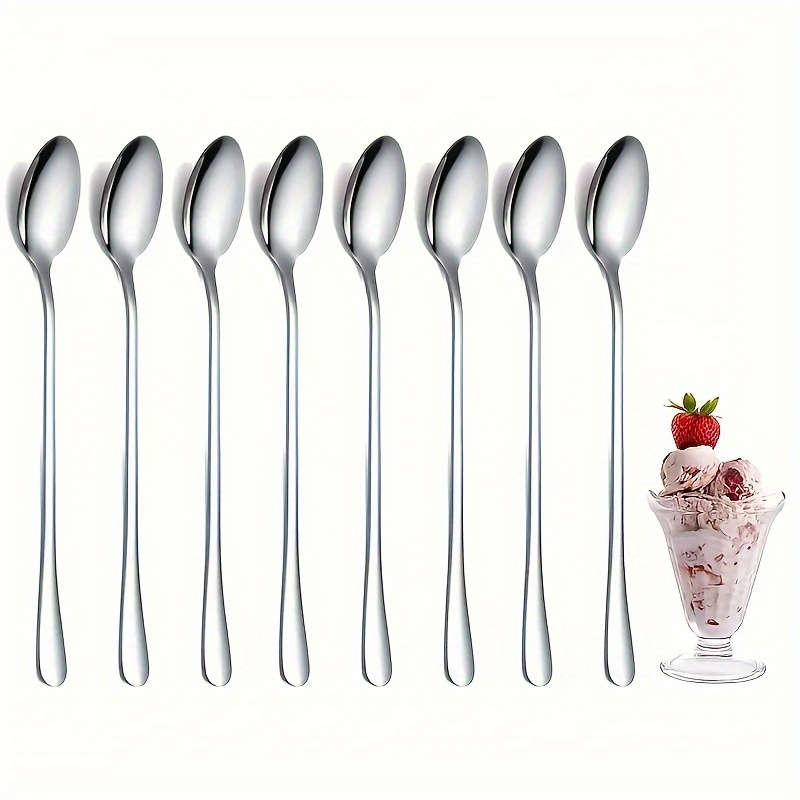 1 Durable Stainless Steel Long Handle Spoon -